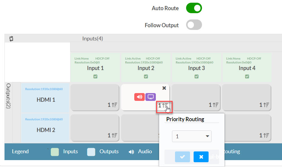 HDMD4KZE Switchers Advanced Auto and Priority Routing